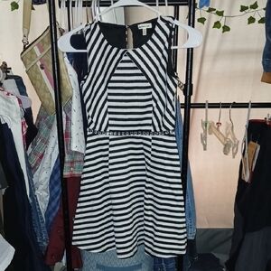 Monteau Black and White Fit and Flare Dress